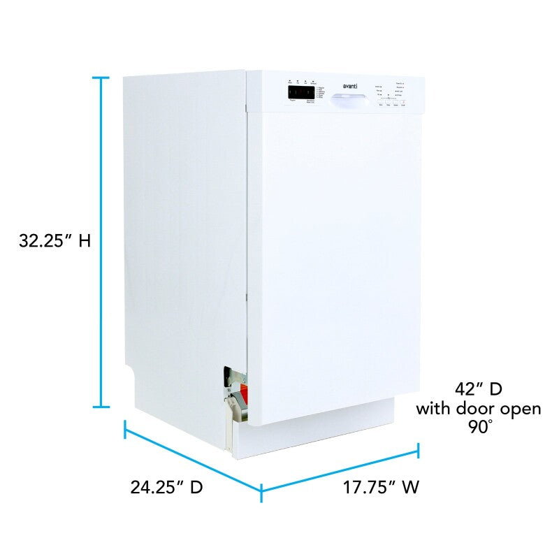 AVANTI Avanti 18" Built In Dishwasher - White (DWF18V0W)