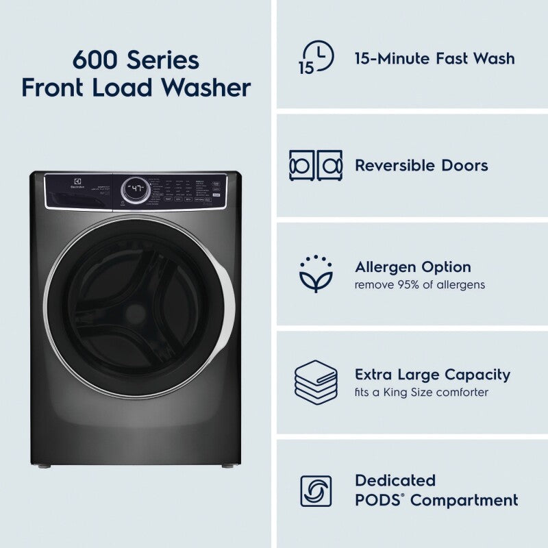 ELECTROLUX 600 Series Front Load Washer with Smartboost® - 4.5 Cu. Ft. - Titanium (ELFW7637AT)