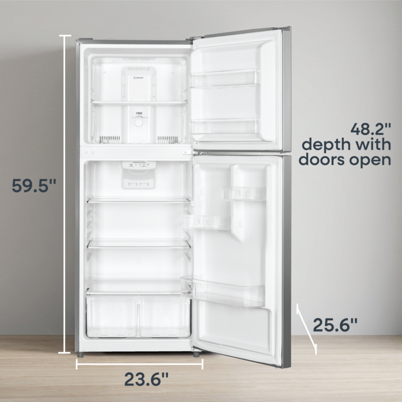 ELEMENT APPLIANCE 23.6-Inch 10.1 Cu. Ft. Top Freezer Refrigerator - Stainless Steel (ENR10TFGBS)
