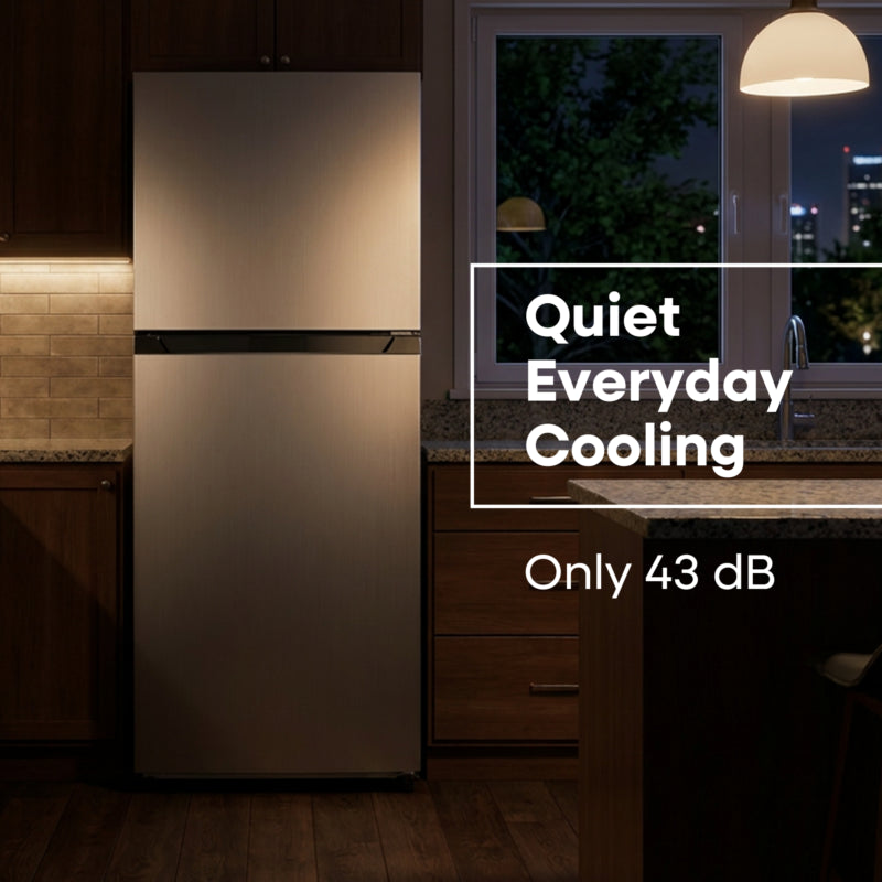 ELEMENT APPLIANCE 23.6-Inch 10.1 Cu. Ft. Top Freezer Refrigerator - Stainless Steel (ENR10TFGBS)
