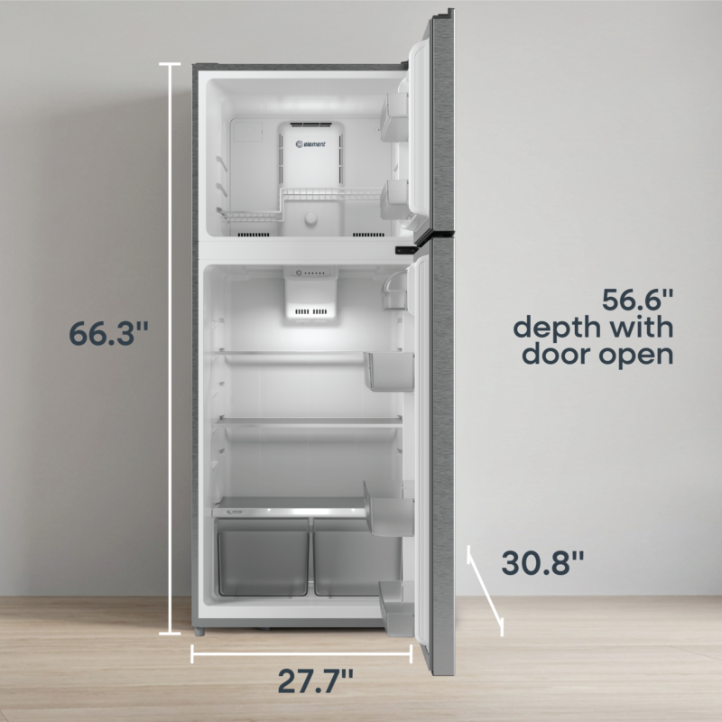 ELEMENT APPLIANCE 27.7-Inch 17.6 Cu. Ft. Top Freezer Refrigerator - Stainless (ENR18TFGCS)