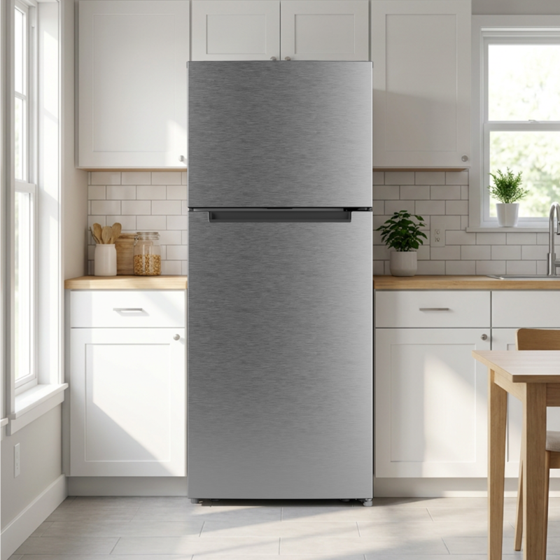 ELEMENT APPLIANCE 27.7-Inch 17.6 Cu. Ft. Top Freezer Refrigerator - Stainless (ENR18TFGCS)