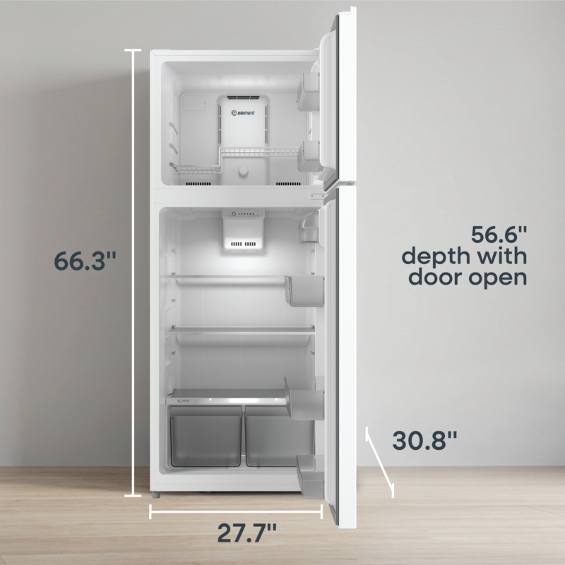 ELEMENT APPLIANCE 27.7-Inch 17.6 Cu. Ft. Top Freezer Refrigerator - White (ENR18TFGCW)