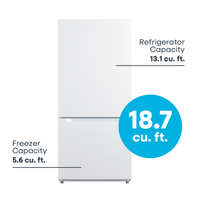 ELEMENT APPLIANCE 18.7 Cu. Ft. Bottom Freezer Refrigerator - White (ERBM19CBW)