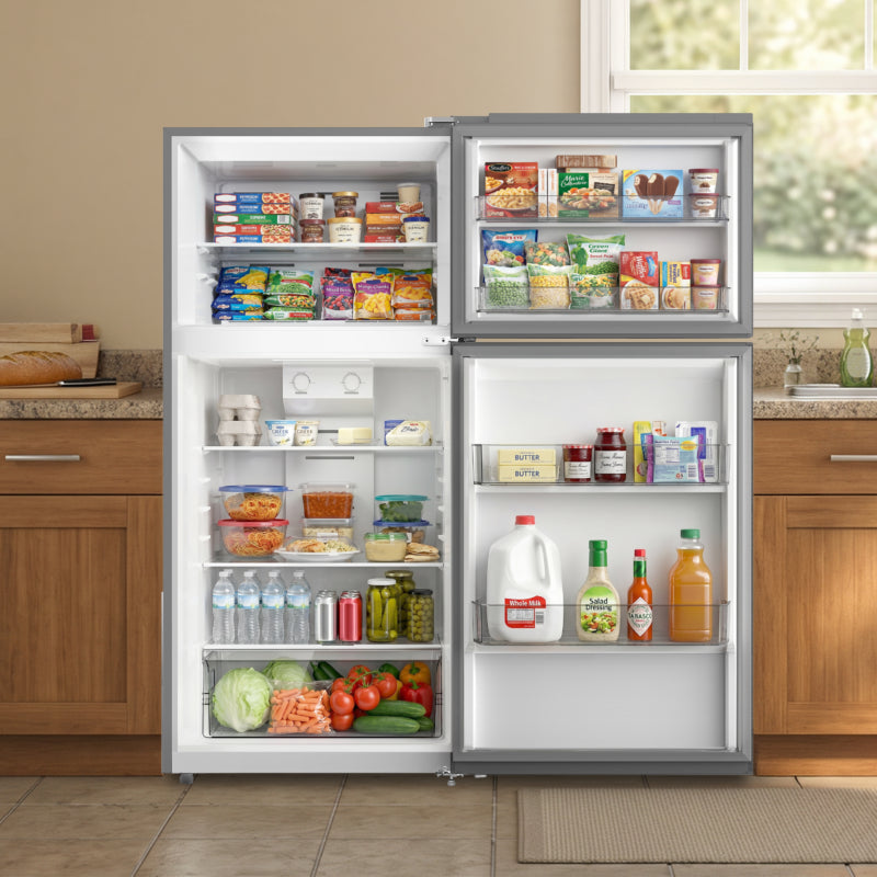 ELEMENT APPLIANCE 27.6-Inch 14.2 Cu. Ft. Top Freezer Refrigerator - Stainless Steel (ERT14CSCS)