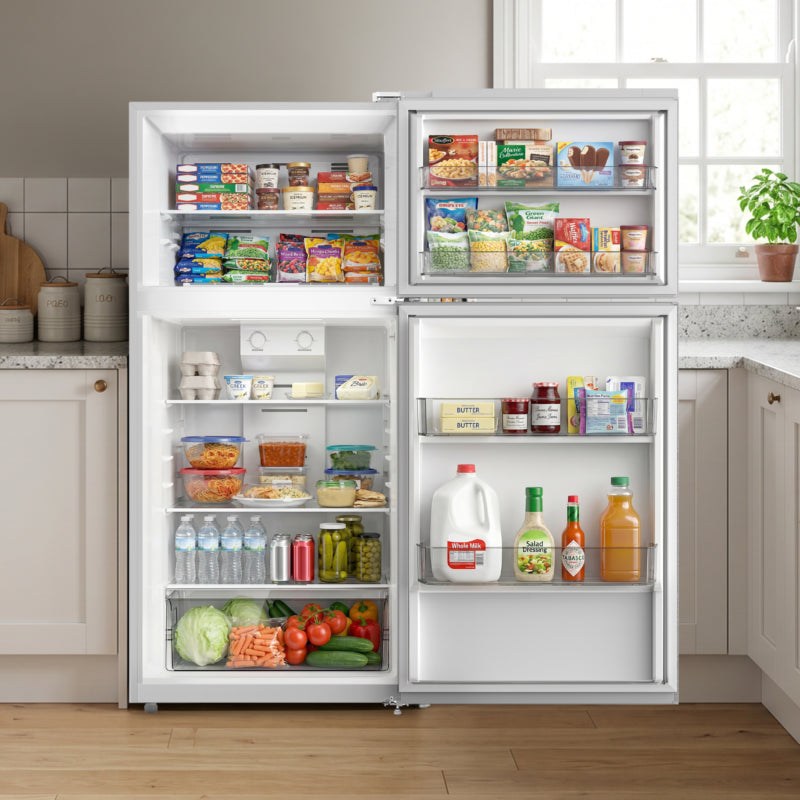 ELEMENT APPLIANCE 27.6-Inch 14.2 Cu. Ft. Top Freezer Refrigerator - White (ERT14CSCW)