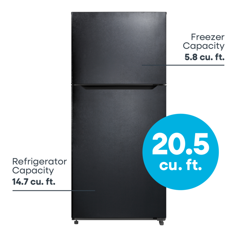 ELEMENT APPLIANCE 29.5-Inch 20.5 Cu. Ft. Top Freezer Refrigerator - Black (ERT21CSCB)
