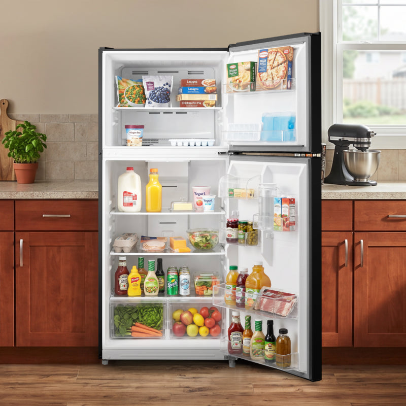 ELEMENT APPLIANCE 29.5-Inch 20.5 Cu. Ft. Top Freezer Refrigerator - Black (ERT21CSCB)