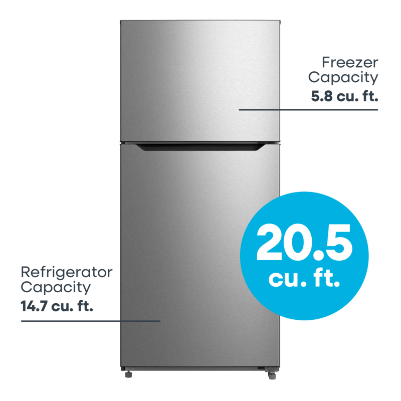 ELEMENT APPLIANCE 29.5-Inch 20.5 Cu. Ft. Top Freezer Refrigerator - Stainless Steel (ERT21CSCS)