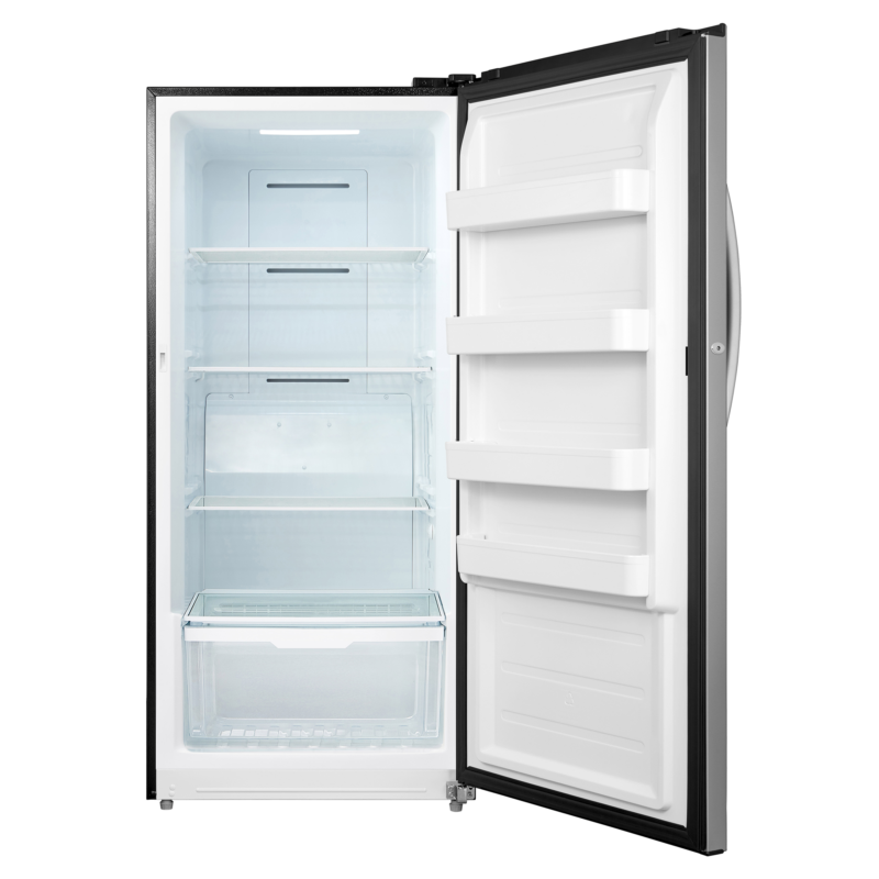 ELEMENT APPLIANCE 13.8 CF Upright Freezer Convertible, Glass Shelves, Digital Controls, E-STAR - Stainless Steel (EUF14CECS)