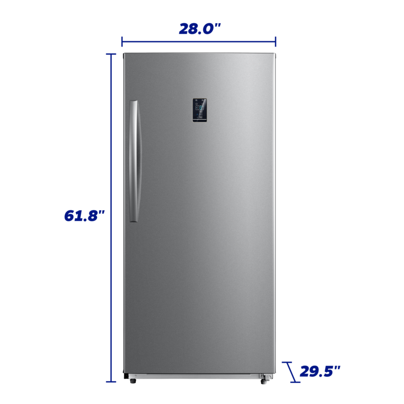 ELEMENT APPLIANCE 13.8 CF Upright Freezer Convertible, Glass Shelves, Digital Controls, E-STAR - Stainless Steel (EUF14CECS)