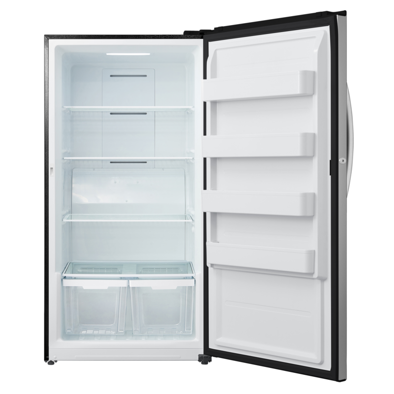 ELEMENT APPLIANCE 17 CF Upright Freezer Convertible, Glass Shelves, Digital Controls, E-STAR - Stainless Steel (EUF17CECS)