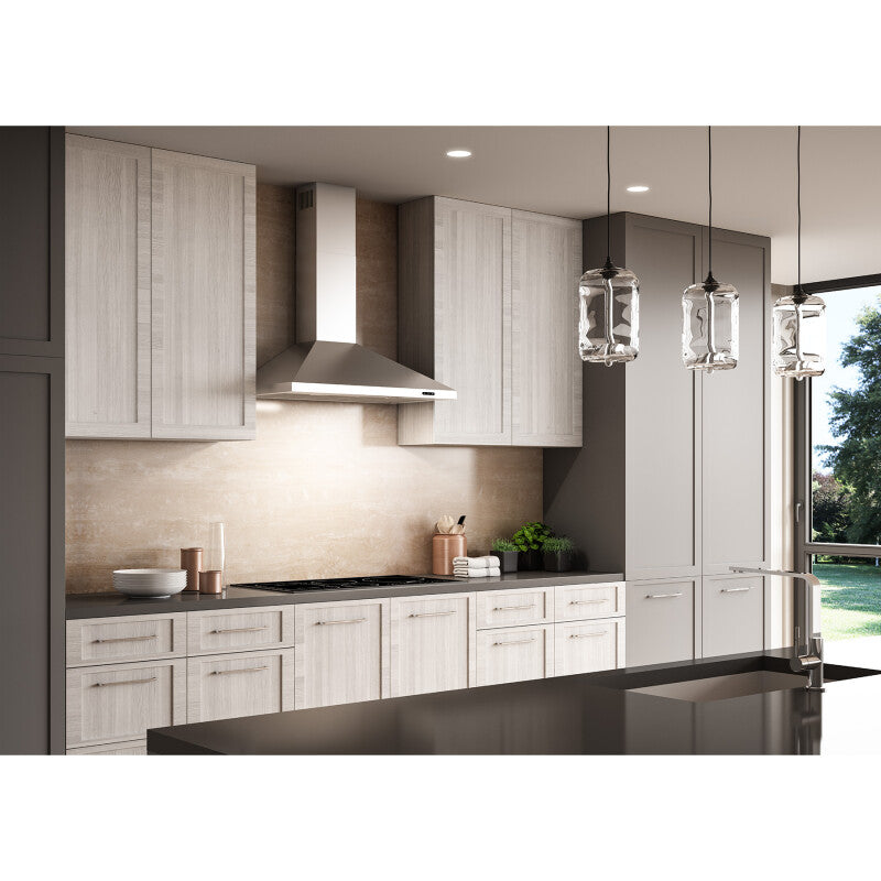BROAN Elite EW48 Series 30Inch Pyramidal Chimney Range Hood, 460 Max Blower CFM, - Stainless Steel (EW4830SS)