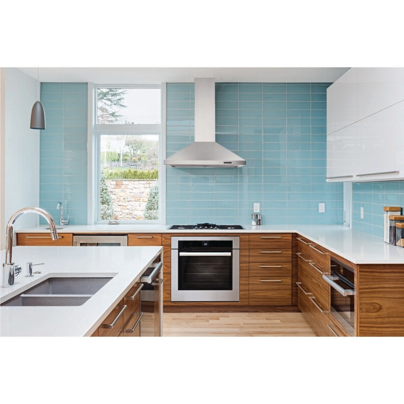 BROAN Elite EW48 Series 30Inch Pyramidal Chimney Range Hood, 460 Max Blower CFM, - Stainless Steel (EW4830SS)