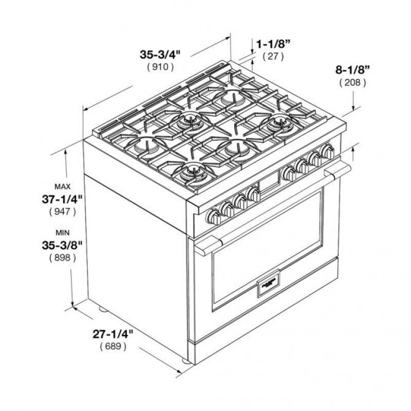 FULGOR MILANO FULGOR MILANO RANGE GAS 36" 6 BRNR - Stainless Steel (F4PGR366S2)
