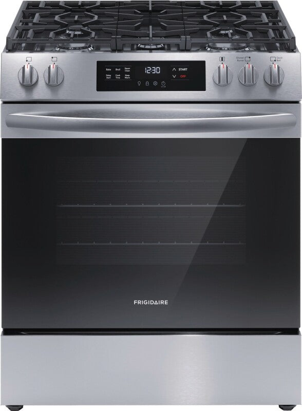 Frigidaire 30" Gas Range with Steam Clean - Stainless Steel (FCFG3062AS)