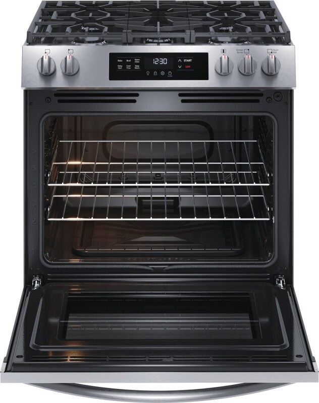Frigidaire 30" Gas Range with Steam Clean - Stainless Steel (FCFG3062AS)