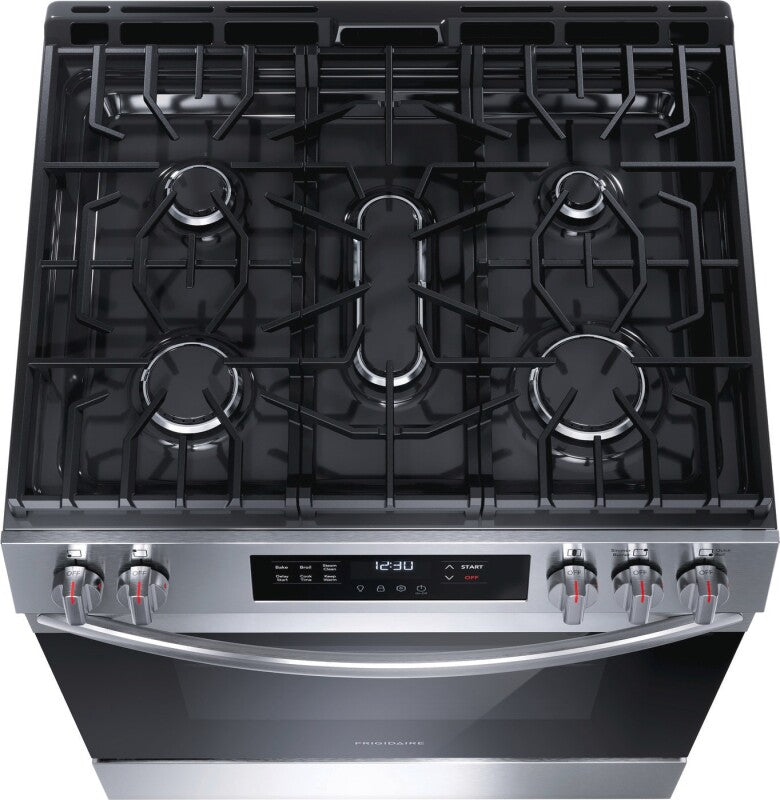 Frigidaire 30" Gas Range with Steam Clean - Stainless Steel (FCFG3062AS)