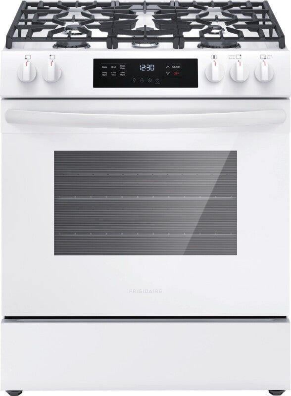 Frigidaire 30" Gas Range with Steam Clean - White (FCFG3062AW)