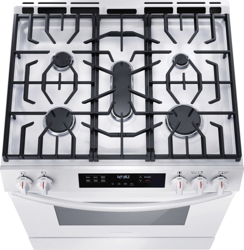 Frigidaire 30" Gas Range with Steam Clean - White (FCFG3062AW)