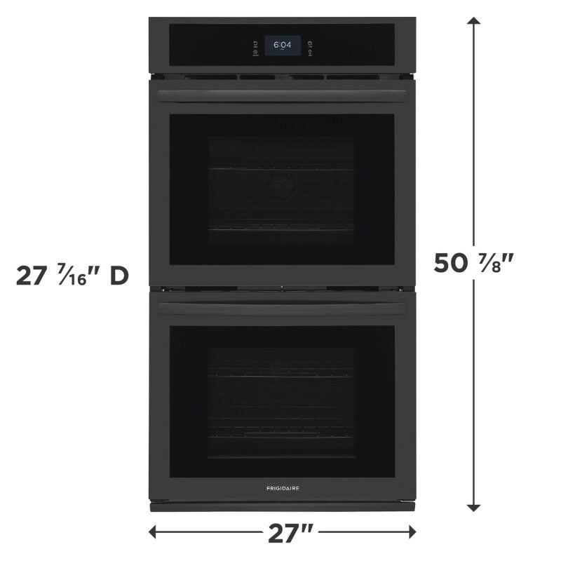 Frigidaire 27" Double Electric Wall Oven with Fan Convection - Black (FCWD2727AB)