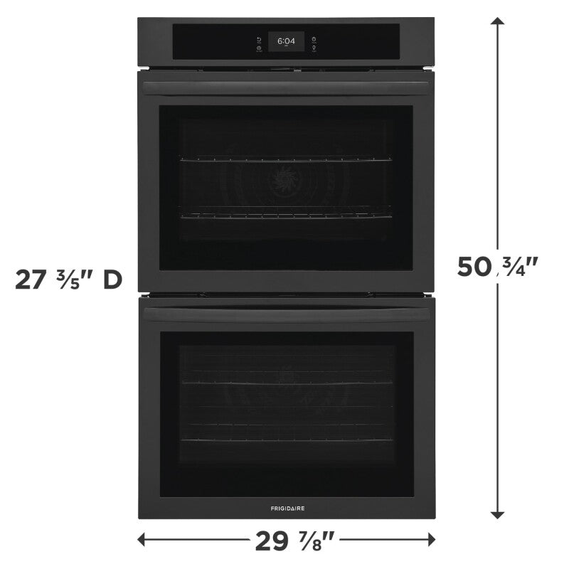 Frigidaire 30" Double Electric Wall Oven with Fan Convection - Black (FCWD3027AB)