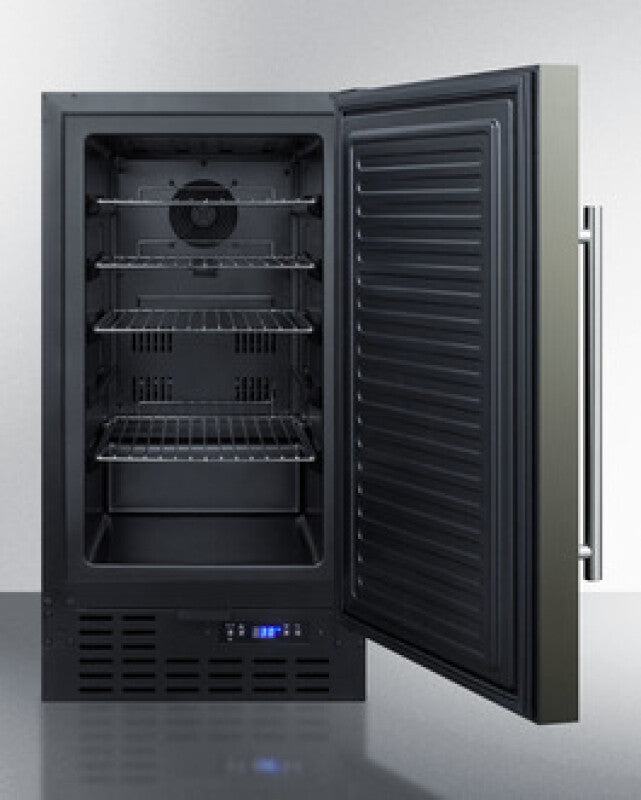 Summit 18" Wide Built-In All-Refrigerator, ADA Compliant - Black Stainless Steel (FF1843BKSADA)