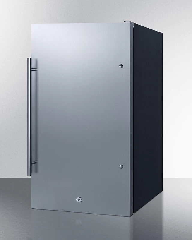 SUMMIT Shallow Depth Built-In All-Refrigerator, ADA Compliant - Stainless Steel/Black (FF195ADA)