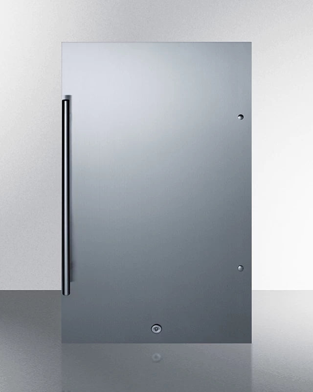 SUMMIT Shallow Depth Built-In All-Refrigerator, ADA Compliant - Stainless Steel/Black (FF195ADA)