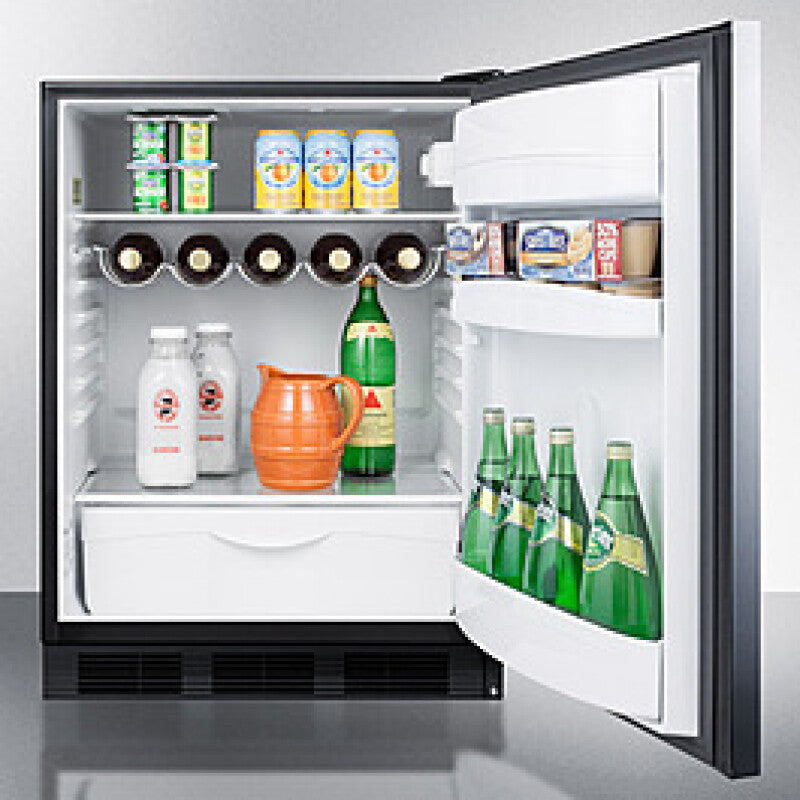 SUMMIT 24" Wide Built-In All-Refrigerator, ADA Compliant - Stainless Steel (FF63BKBISSHHADA)