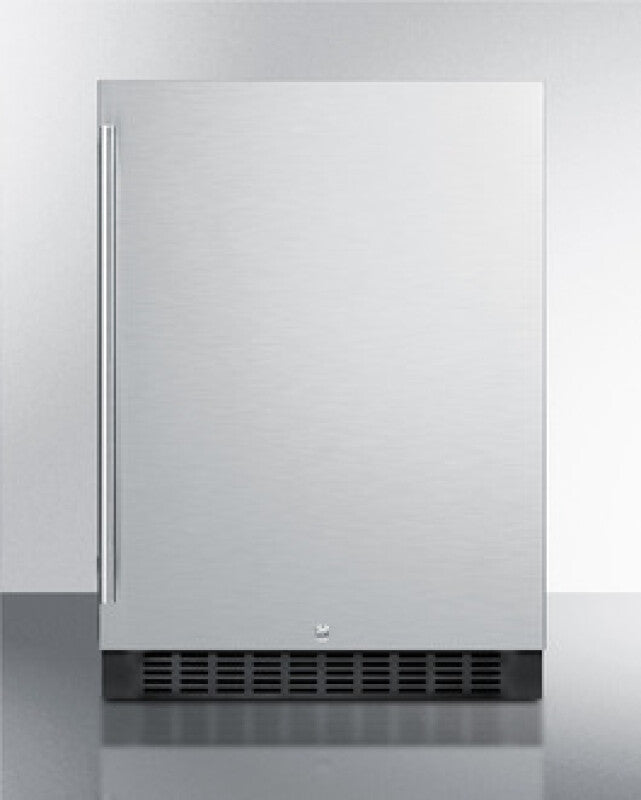 SUMMIT 24" Wide Built-In All-Refrigerator - Stainless Steel/Black (FF64BSS)