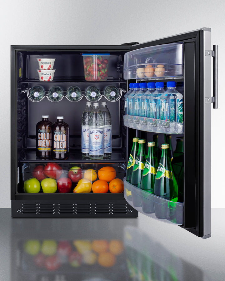 SUMMIT 24" Wide All-Refrigerator, ADA Compliant - Black (FF6BK2SSADA)
