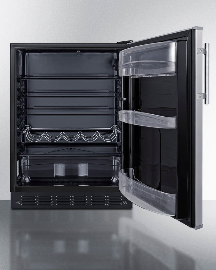 SUMMIT 24" Wide All-Refrigerator, ADA Compliant - Black (FF6BK2SSADA)