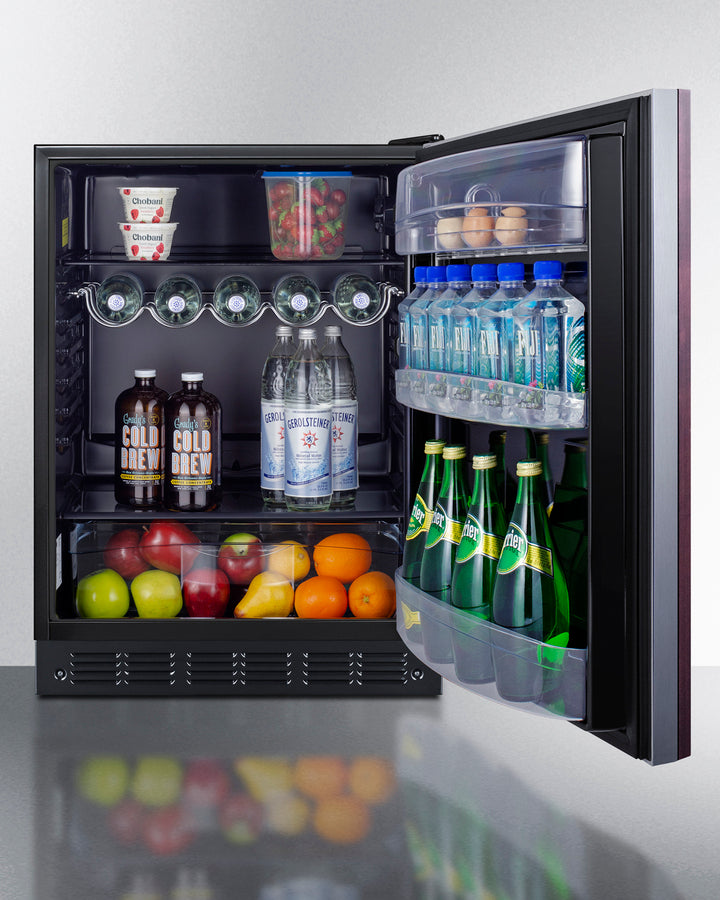 SUMMIT 24" Wide All-Refrigerator, ADA Compliant (Panel Not Included) - Black (FF6BK2SSIFADA)