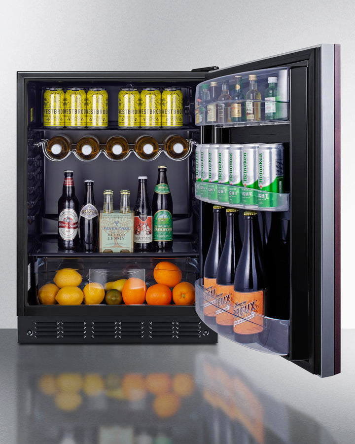 SUMMIT 24" Wide All-Refrigerator, ADA Compliant (Panel Not Included) - Black (FF6BK2SSIFADA)