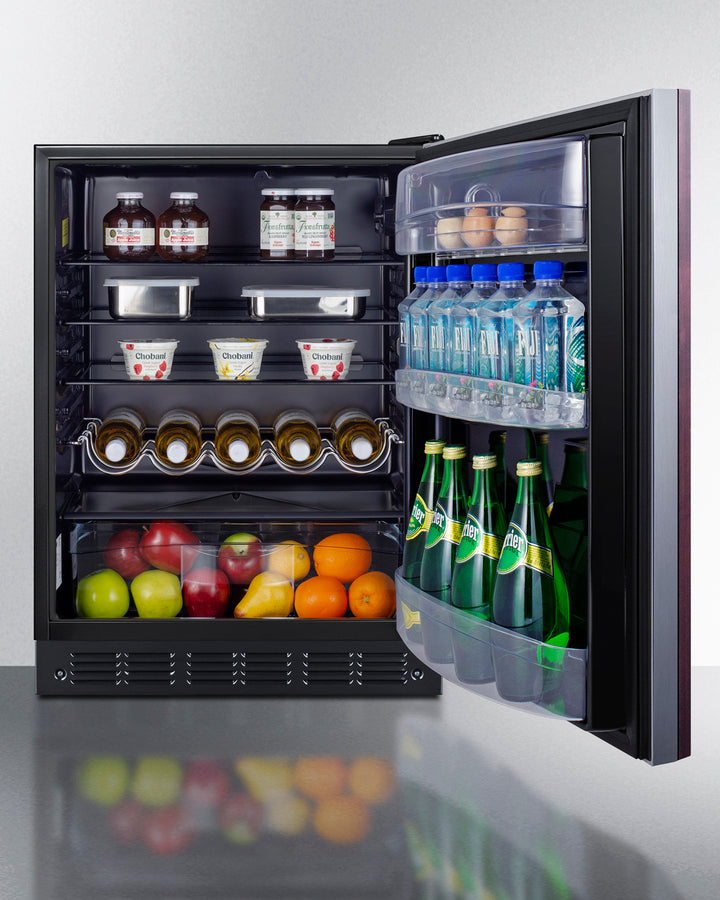 SUMMIT 24" Wide All-Refrigerator, ADA Compliant (Panel Not Included) - Black (FF6BK2SSIFADA)