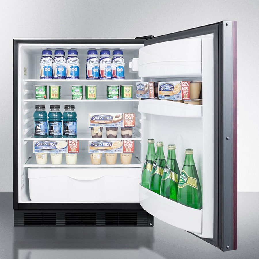 SUMMIT 24" Wide Built-In All-Refrigerator, ADA Compliant (Panel Not Included) - Black (FF6BKBI7IFADA)