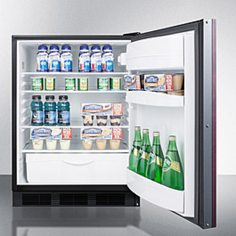SUMMIT 24" Wide Built-In All-Refrigerator, ADA Compliant (Panel Not Included) - Black (FF6BKBI7IFADA)