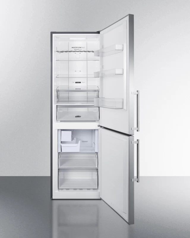 Summit 24" Wide Bottom Freezer Refrigerator with Icemaker - Stainless Steel (FFBF249SS2IM)