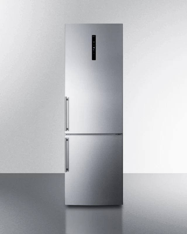 Summit 24" Wide Bottom Freezer Refrigerator with Icemaker - Stainless Steel (FFBF249SS2IM)