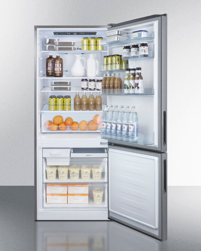 SUMMIT 28" Wide Bottom Freezer Refrigerator - Stainless Steel (FFBF279SSX)