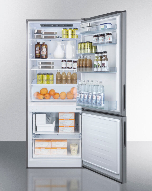 SUMMIT 28" Wide Bottom Freezer Refrigerator - Stainless Steel (FFBF279SSXIM)