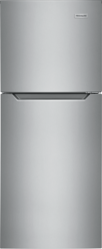 FRIGIDAIRE 23.8-Inch 10.1 Cu. Ft. Top Freezer Apartment-Size Refrigerator - Fingerprint-Resistant Stainless Steel Look (FFET1022UV)