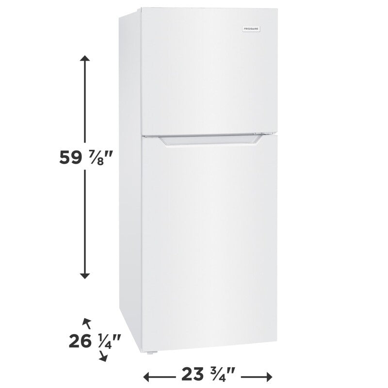FRIGIDAIRE 23.8-Inch 10 Cu. Ft. Garage Ready Top Freezer Apartment-Size Refrigerator - White (FFET1022UW)