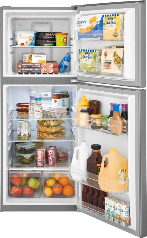 FRIGIDAIRE 23.8-Inch 12 Cu. Ft. Garage Ready Top Freezer Apartment-Size Refrigerator - Fingerprint-Resistant Stainless Steel Look (FFET1222UV)