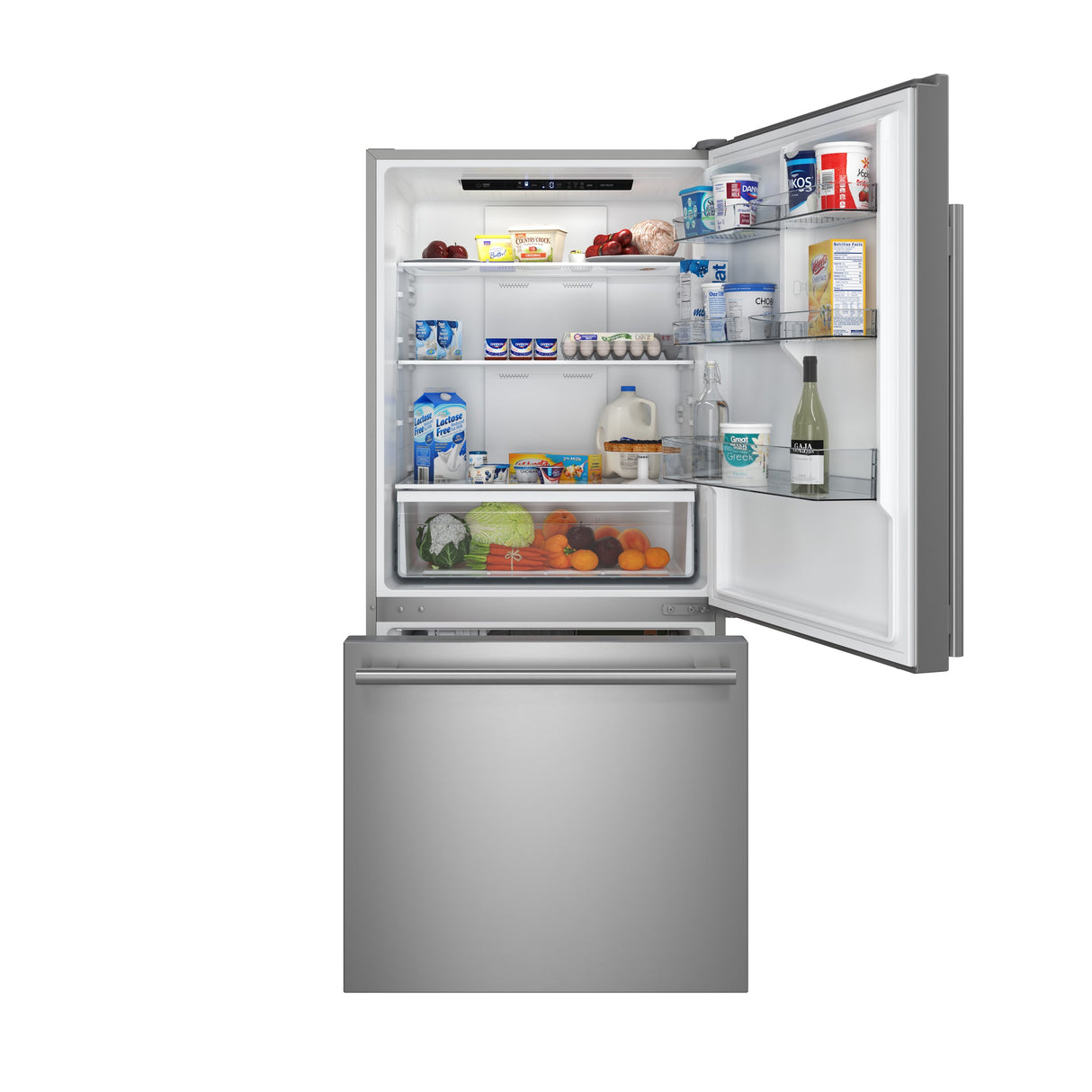 FORNO Milano Espresso 31-Inch Bottom Freezer Refrigerator, , 17.2 cu.ft Capacity, Right Swing Door, Energy Efficient - Stainless (FFFFD178531S)