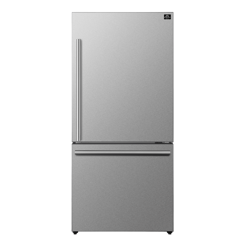 FORNO 31″ Milano Espresso Bottom Freezer Right Swing Door Refrigerator in , 17.2 cu. ft. - Stainless (FFFFD178531S)