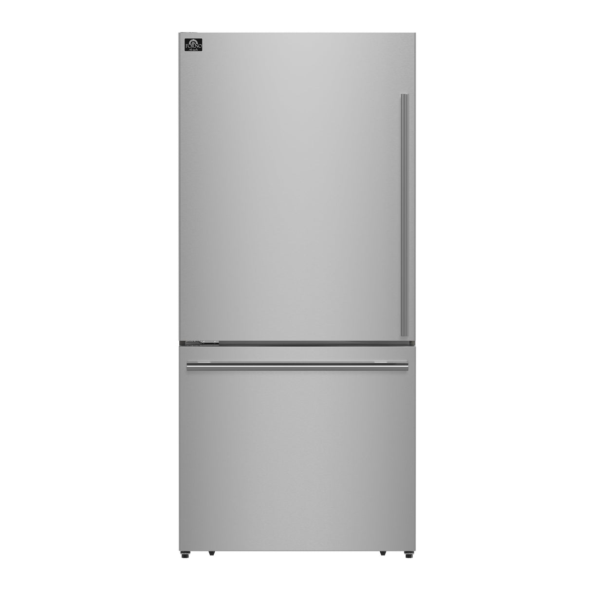 FORNO Milano Espresso 31-Inch Bottom Freezer Refrigerator, 17.2 cu.ft., Built-In Ice Maker, ENERGY STAR - Stainless (FFFFD178631S)