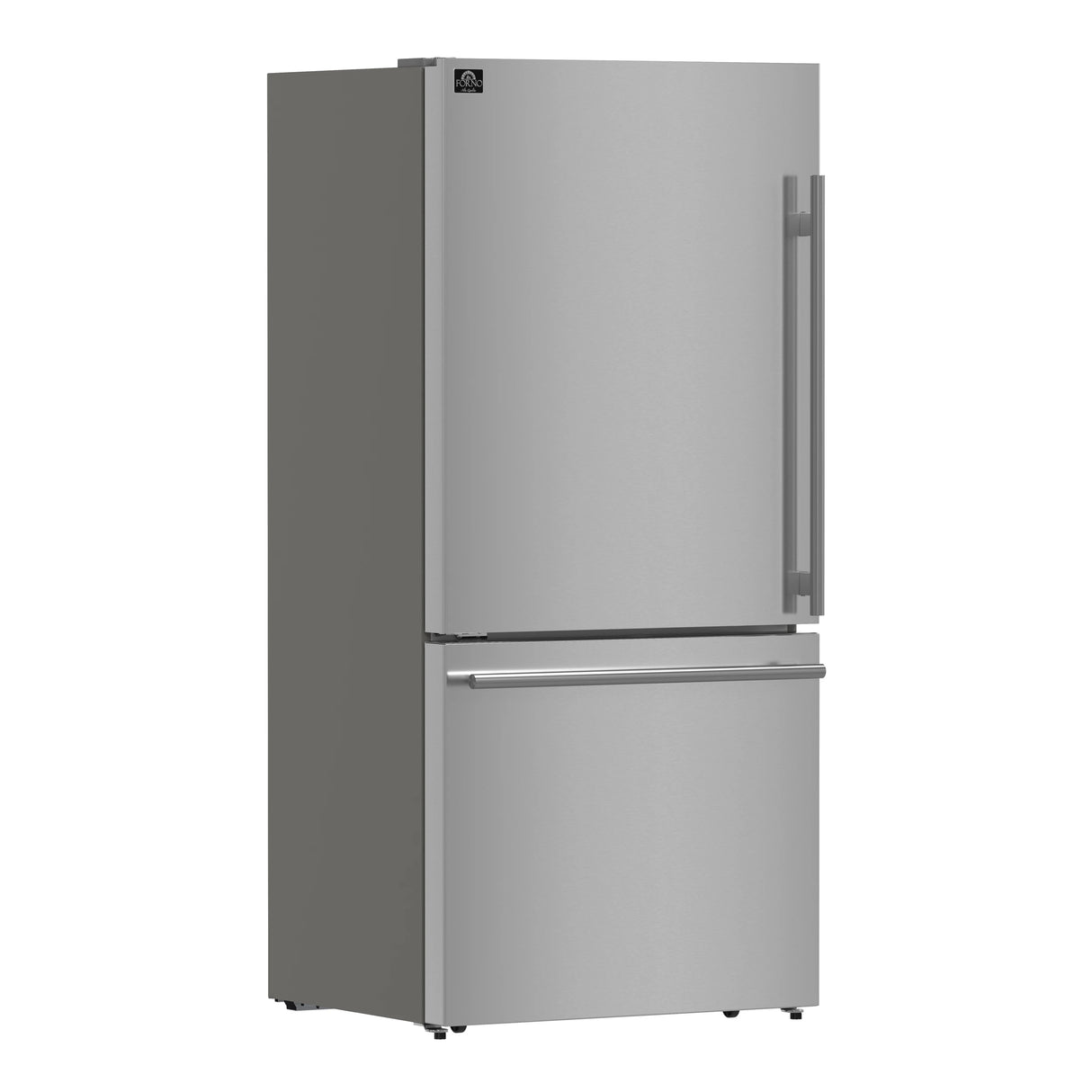 FORNO Milano Espresso 31-Inch Stainless Steel Bottom Freezer Refrigerator, 17.2 cu.ft., Built-In Ice Maker, ENERGY STAR - Stainless Steel (FFFFD178631S)