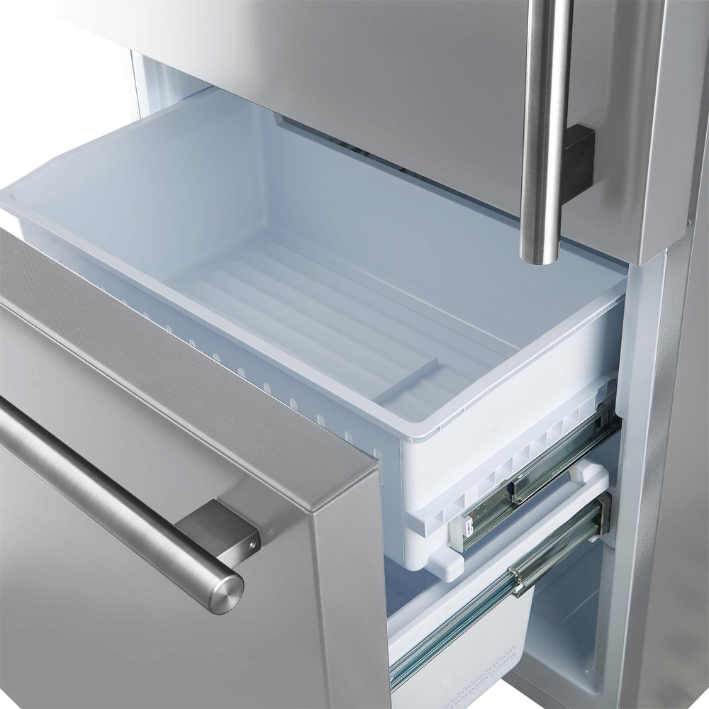 FORNO Milano Espresso 31-Inch Bottom Freezer Refrigerator, 17.2 cu.ft., Built-In Ice Maker, ENERGY STAR - Stainless (FFFFD178631S)